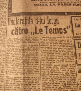 „Declaraţiile d-lui Iorga către «Le Temps»“ Poza 95994