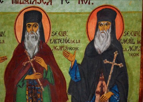 Sf. Cuv. Simeon și Ioan Pustnicul; Sf. Proroc Iezechiel; Sf. Cuv. Rafael și Partenie de la Agapia Veche Poza 70680