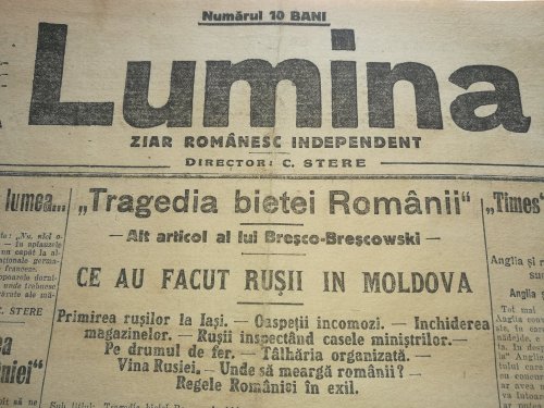Un episod din istoria presei românești - ziarul „Lumina” al lui Constantin Stere Poza 51009