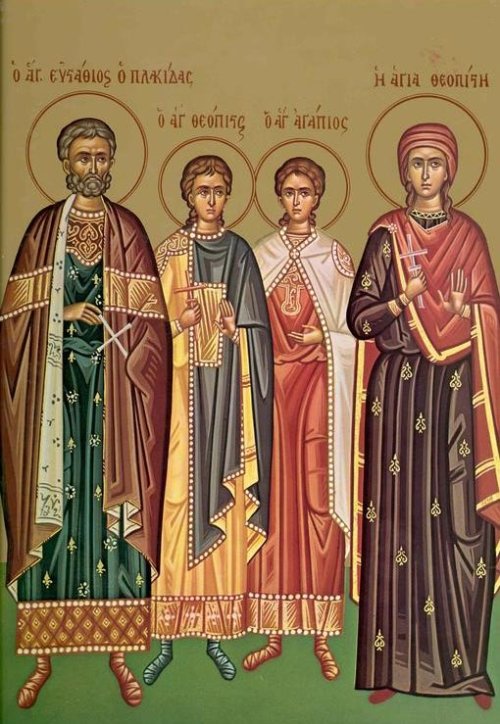 Sfinţii Mari Mucenici Eustatie şi soţia sa, Teopista, cu cei doi fii ai lor: Agapie şi Teopist Poza 10193