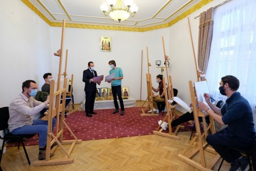Examen pentru etapa de stagiatură a ucenicilor de la specializarea pictură murală