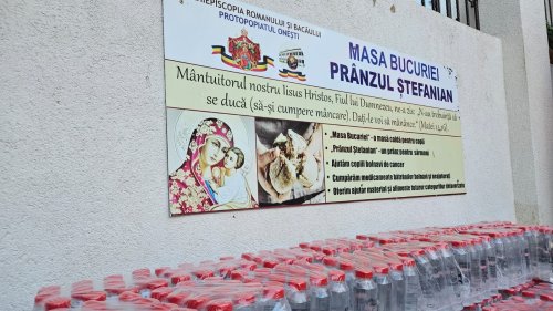 Trei tone de apă oferită de Patriarhul României pentru „Masa Bucuriei” Poza 268401