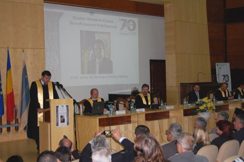 Decernarea titlului de doctor honoris causa domnului prof. dr. George Maior