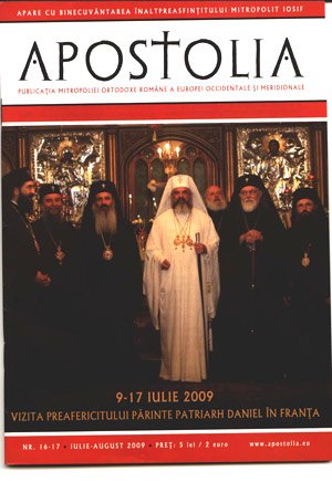 Reviste eparhiale: Un număr al revistei „Apostolia“, dedicat vizitei Patriarhului Daniel în Franţa 95252
