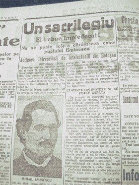 „Un sacrilegiu. El trebuie împiedecat! Nu se poate tolera dărâmarea casei poetului Eminescu“ 96076