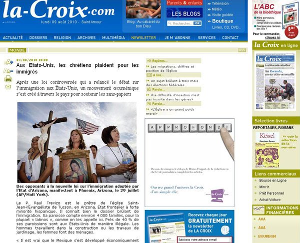 În Statele Unite, creştinii pledează pentru imigranţi 99542