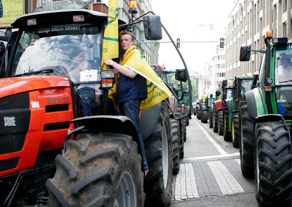 Protest al sindicaliştilor la Bruxelles 100561