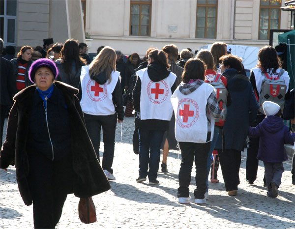 Voluntar printre pelerini 100846