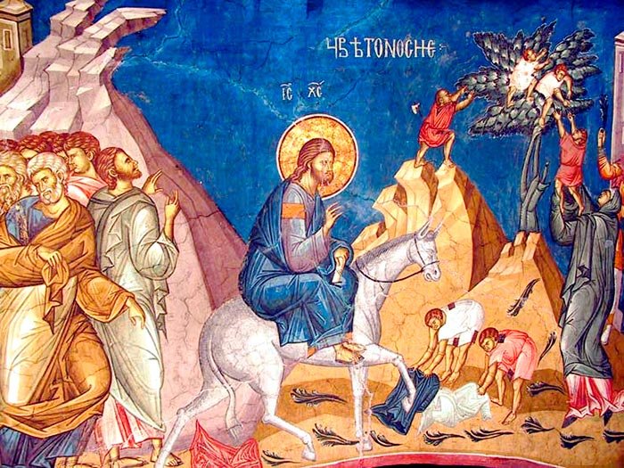 „Şezând pe mânz, Hristoase, ai primit cântare de biruinţă...“ 105061