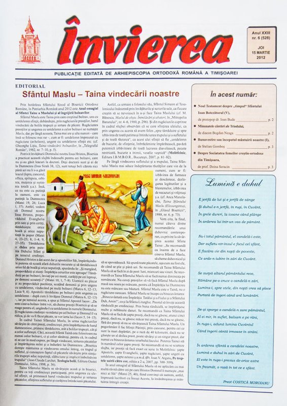 Un nou număr al publicaţiei „Învierea“ 92768