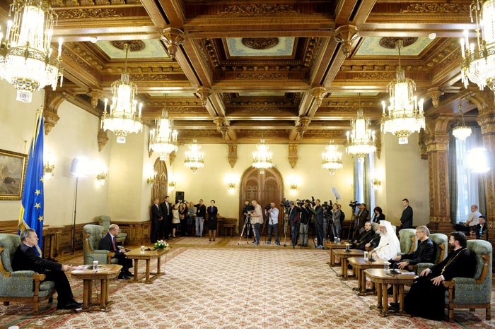Patriarhul României şi Secretarul General al CMB au fost primiţi la Palatul Cotroceni 93465