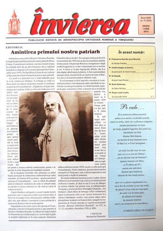 A apărut numărul 11 al publicaţiei eparhiale „Învierea“ 93838