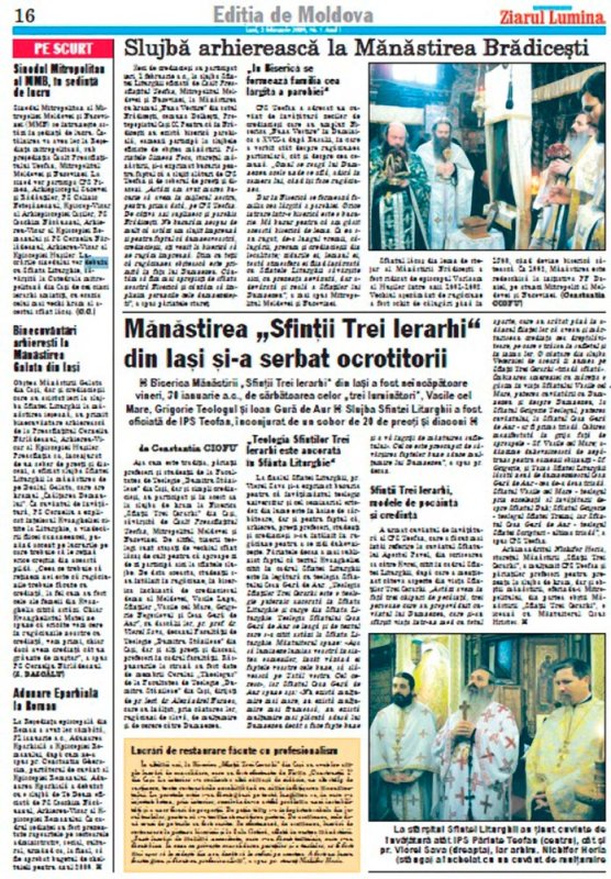 Patru ani de apariţie a Ediţiei de Moldova a „Ziarului Lumina“ 87951