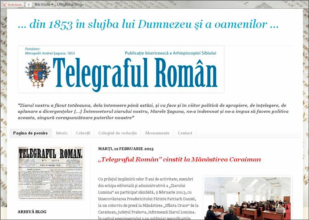 „Telegraful Român“, disponibil şi on-line 87747
