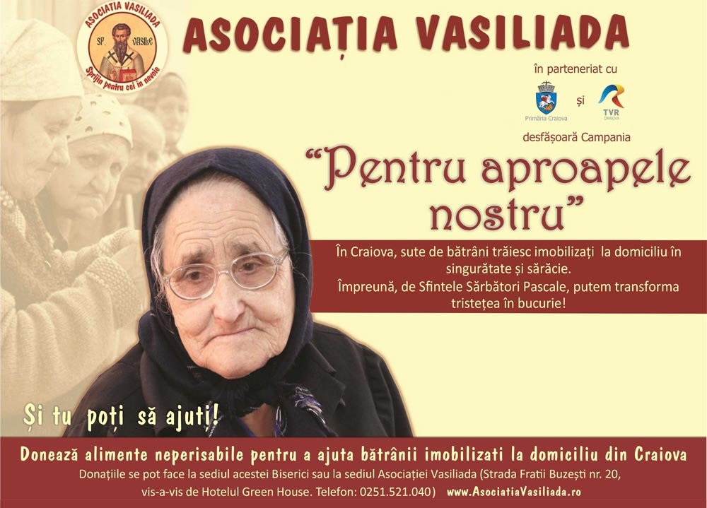Campanie umanitară desfăşurată de Asociaţia „Vasiliada“ 86355