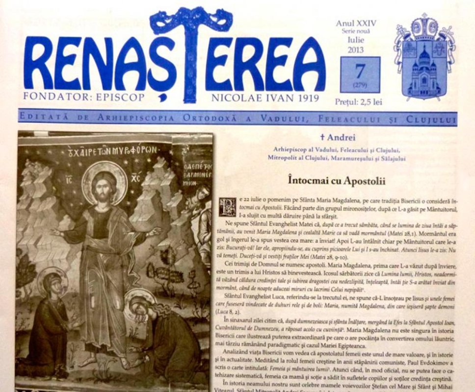 Revista „Renaşterea“, la o nouă apariţie 84063