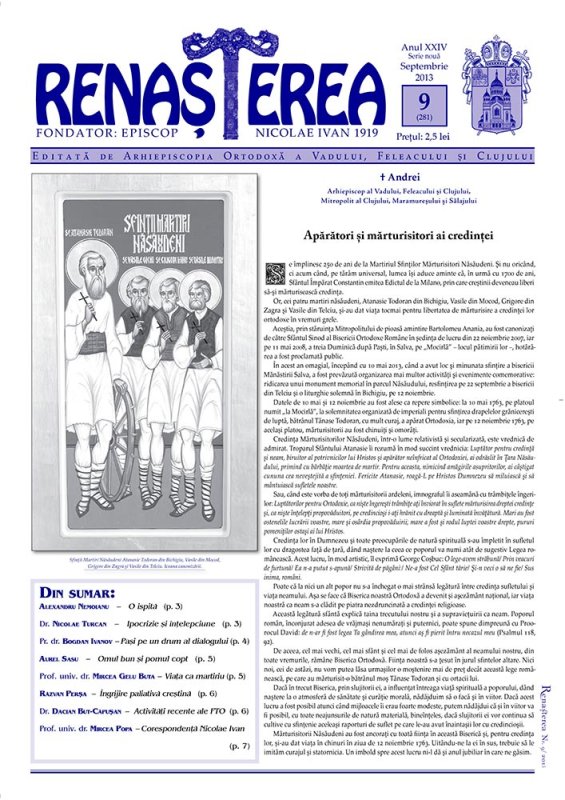 Revista „Renaşterea“ pe luna septembrie 83904
