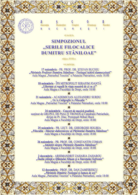 Au început serile filocalice în Bucureşti 82507