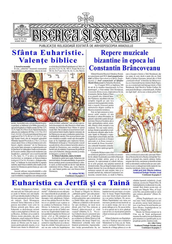 Un nou număr al revistei „Biserica şi Şcoala“ 78618