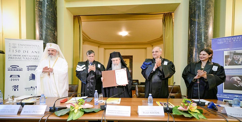 Patriarhul Teofil al III-lea al Ierusalimului, doctor honoris causa al Universităţii Bucureşti 75938