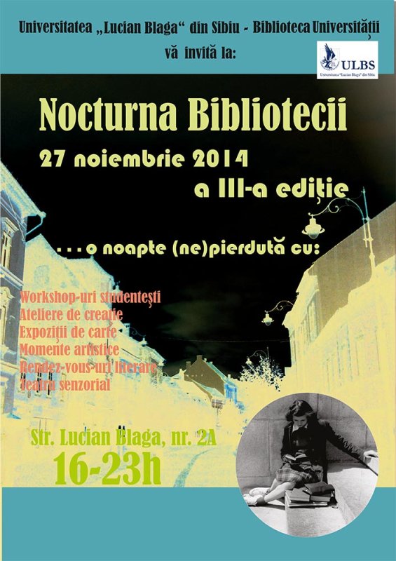 A treia ediţie a „Nocturnei Bibliotecii“, la Sibiu 75427