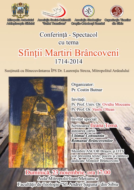 Conferinţă la Sibiu despre Sfinţii Brâncoveni 75457