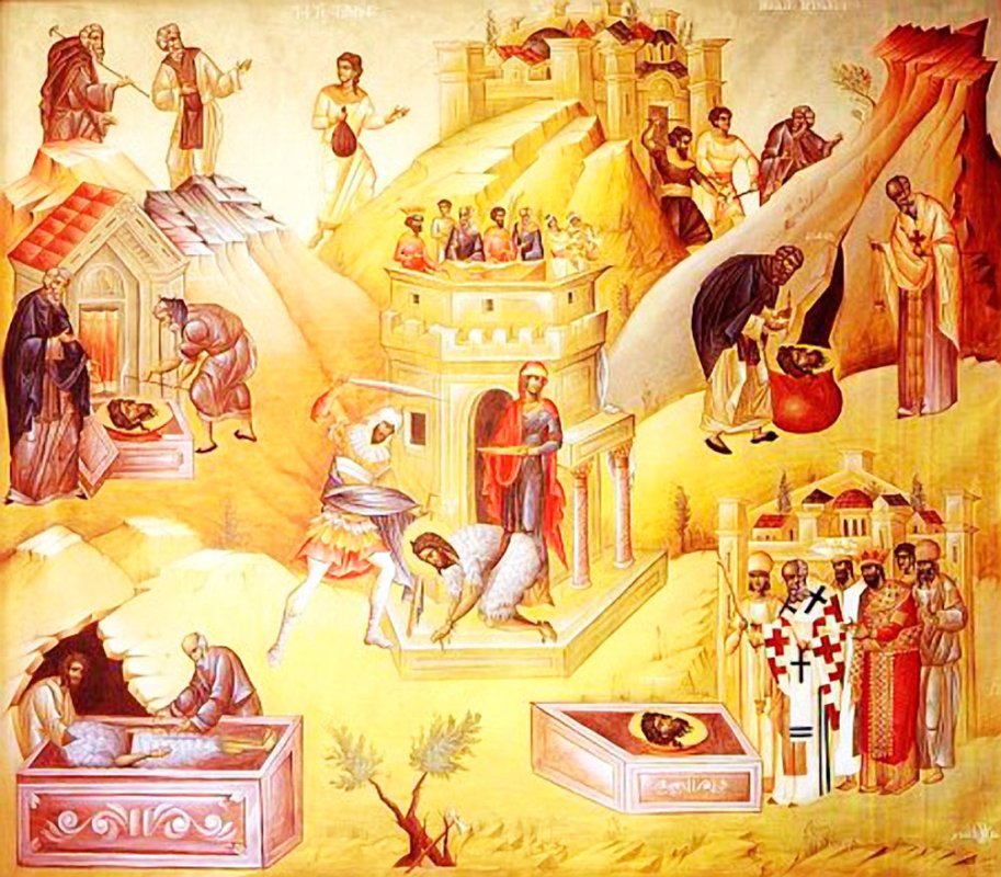 A treia aflare a cinstitului cap al Sfântului Proroc Ioan Botezătorul; Sfântul Cuvios Olivian 71915