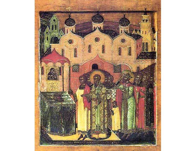 Aşezarea în raclă  a Cinstitului brâu al Maicii Domnului; Sf. Mc. Andrei, Iraclie, Faust şi Mina 69938