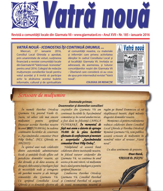 Un nou număr al revistei „Vatră nouă“ 64719