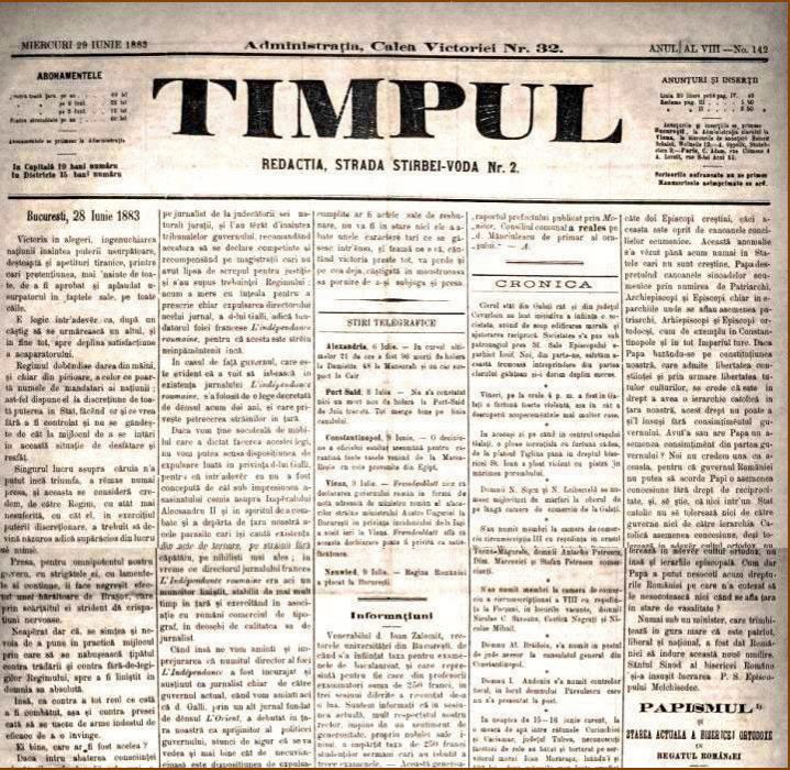 „Timpul” - un ziar al clasicilor noștri 42829