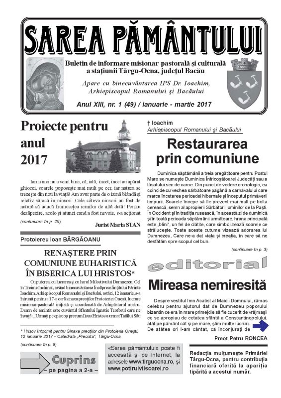 A apărut un nou număr al revistei „Sarea pământului“ 42324