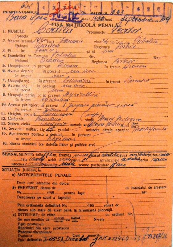 Diaconul bihorean Teodor Codilă, decedat în temniţa comunistă 42291