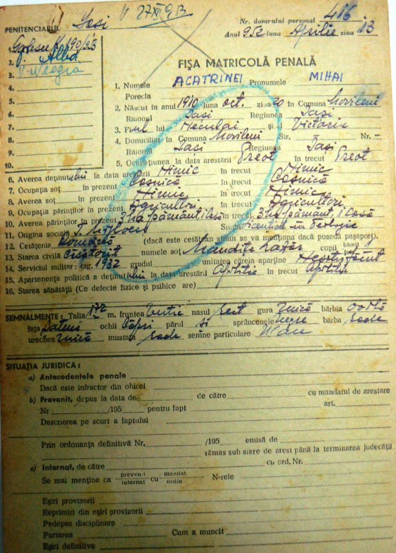 Închisorile preotului ieşean Mihai Acatrinei 39556