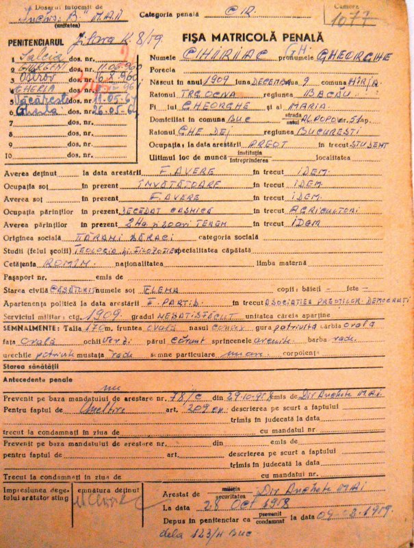Părintele Gheorghe Chiriac din Bucureşti, în temniţa comunistă 37313