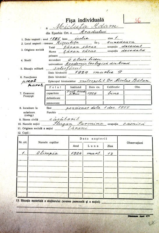 Preotul Adam Micluţa din Birtin, judeţul Arad, în ghearele Securităţii comuniste 31579