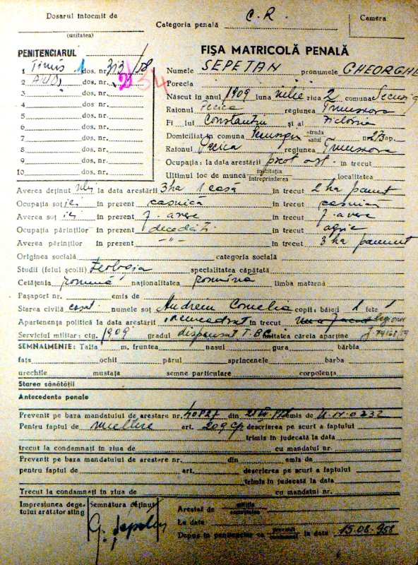 Preotul Gheorghe Sepeţan din Secusigiu, judeţul Arad, în temniţa comunistă 31421