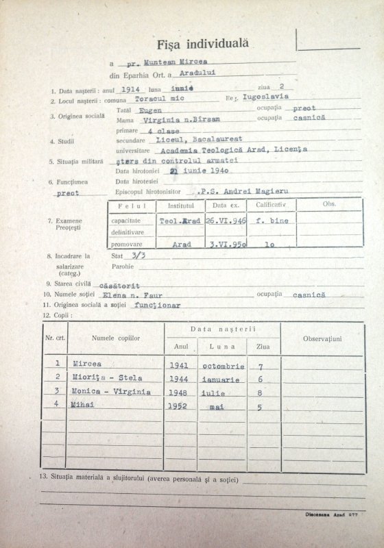 Preotul Mircea Munteanu din Camna, judeţul Arad, în ghearele Securităţii comuniste 31007