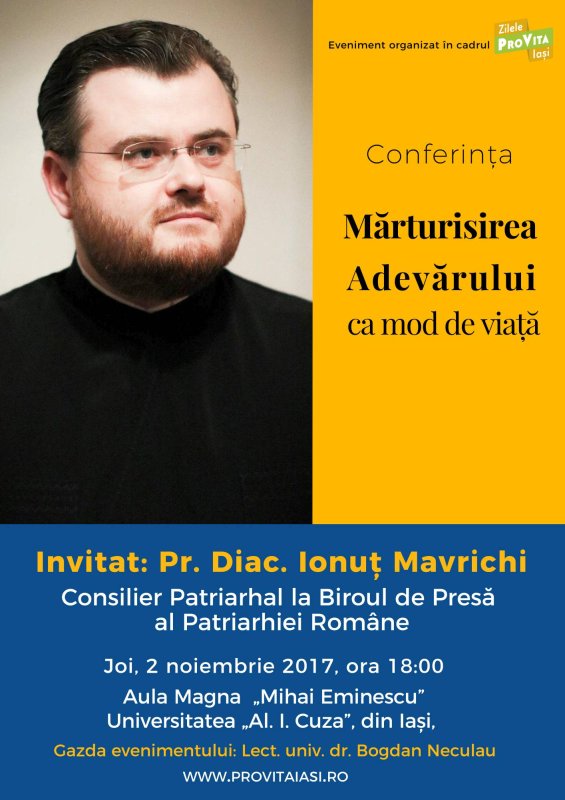 Diaconul Ionuţ Mavrichi, oaspete al Zilelor Pro Vita Iaşi 29115
