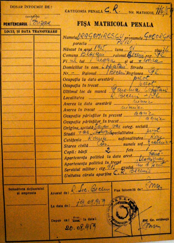 Preotul Gheorghe Dragomirescu din Lopătari, martirizat în timpul anchetei Securităţii (II)  27601