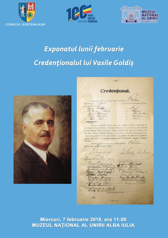 „Credenționalul lui Vasile Goldiș”, expus la Alba Iulia 23902