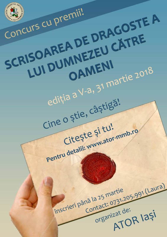 ATOR Iaşi organizează cea de-a V-a ediţie a concursului de Noul Testament pentru tineri 22800