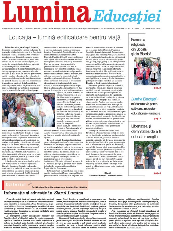 3 ani de la apariţia primului număr al suplimentului Lumina Educației 22856
