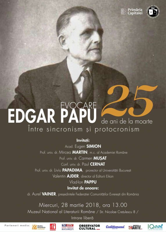 ACTUALITATE: Edgar Papu,  evocat la 25 de ani de la moarte 19866