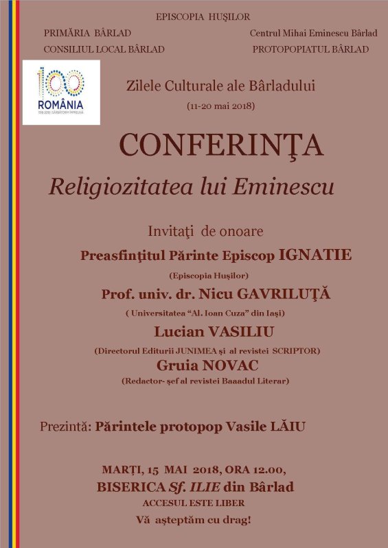 Conferinţa „Religiozitatea lui Eminescu“, la Bârlad  18422