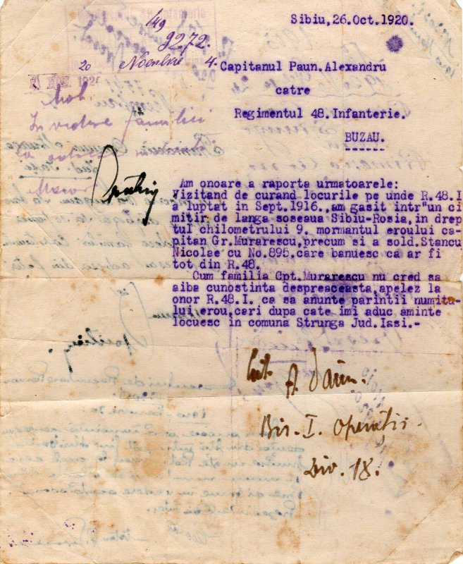 Eroul de la Roşia iese la lumină - mărturisire despre jertfa sa 15105