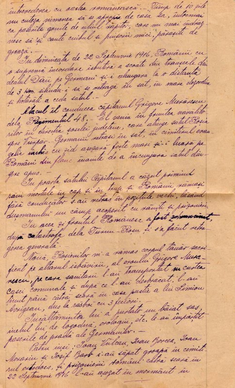 Eroul de la Roşia iese la lumină - mărturisire despre jertfa sa 15108