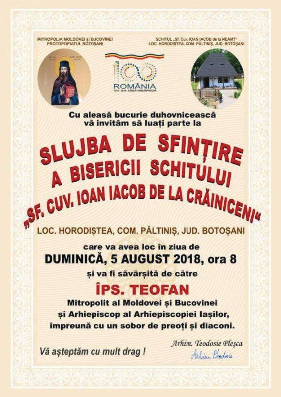 Schitul închinat Sfântului Ioan Iacob va fi sfinţit mâine, în ziua lui de prăznuire 13203