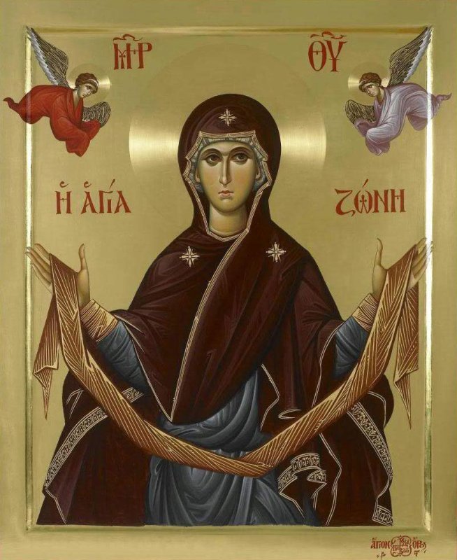 Aşezarea cinstitului brâu al Maicii Domnului în raclă 11683