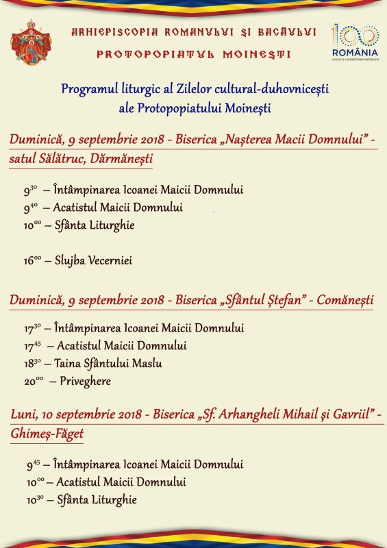 Astăzi debutează „Zilele cultural-duhovniceşti ale Protopopiatului Moineşti” 11194