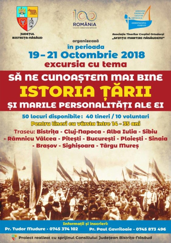 Excursia cu tema „Să ne cunoaştem mai bine istoria ţării şi marile personalităţi ale ei”, pentru tineri din judeţul Bistriţa-Năsăud 8755